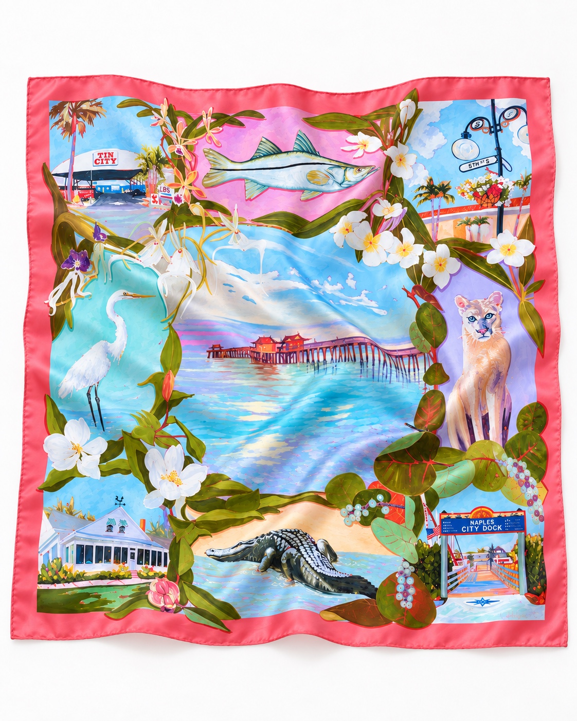 Conch Pink Naples silk scarf