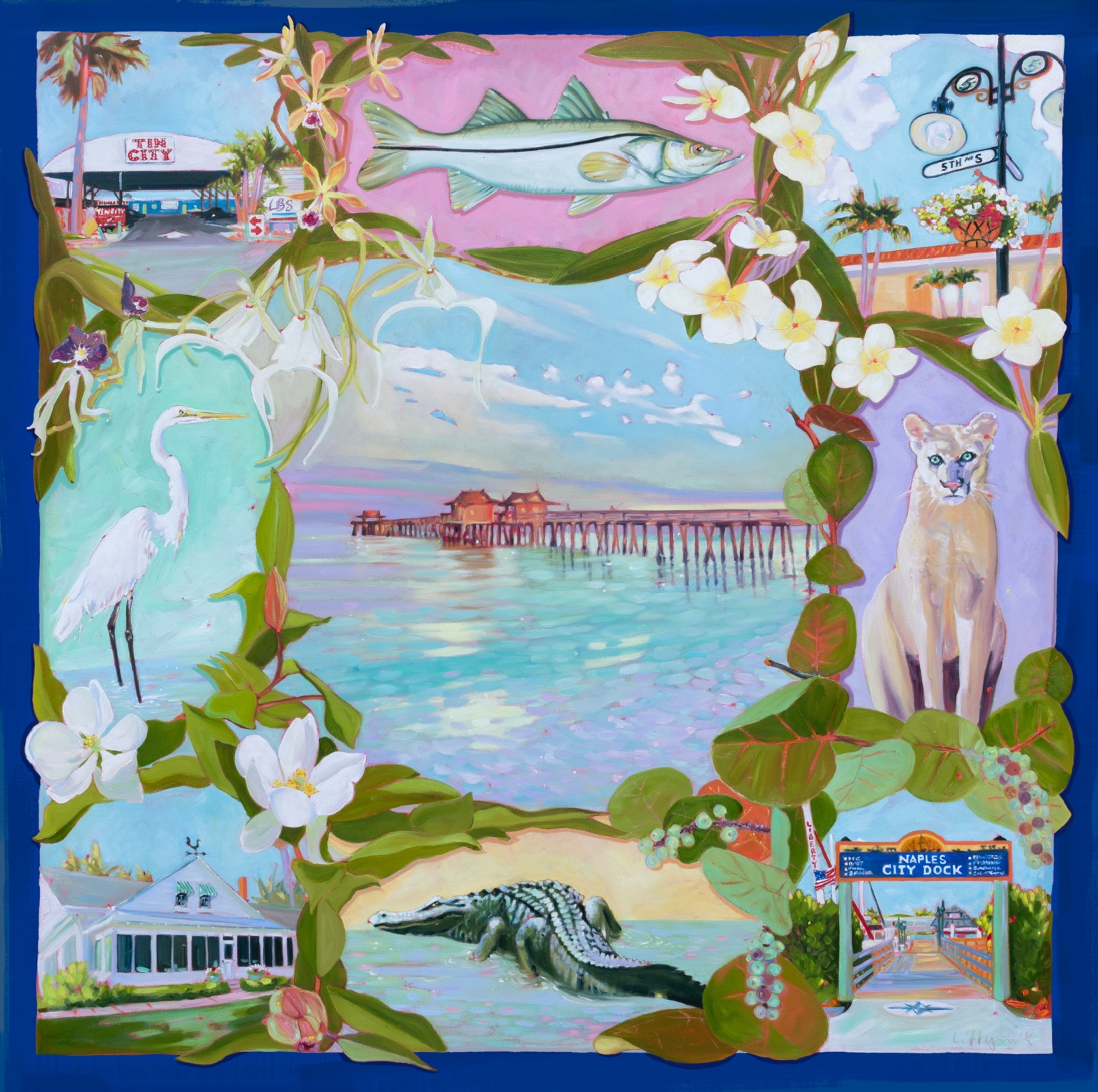 The Naples artwork in the navy colorway
