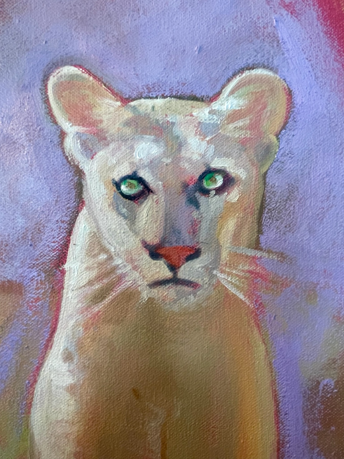 Painted Florida panther detail