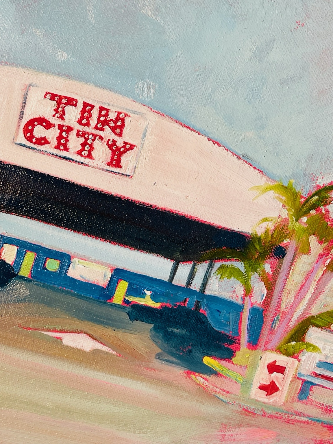 Painted detail of Tin City