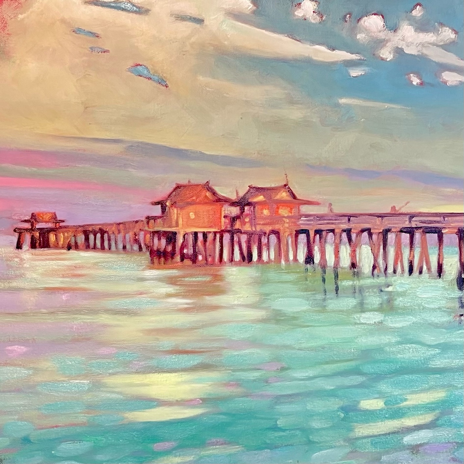 Painted detail of the Naples Pier
