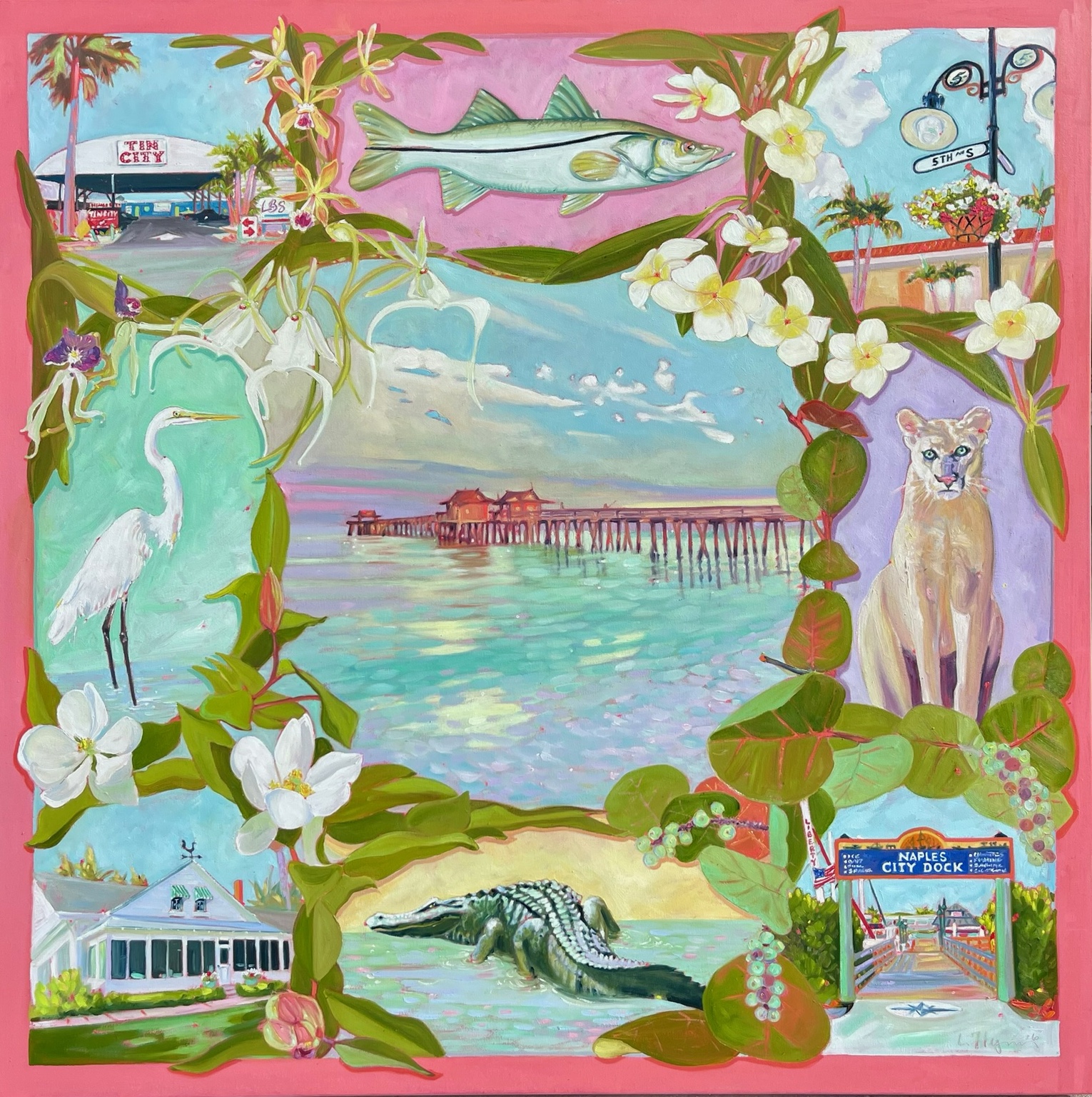 The Naples artwork in the pink colorway