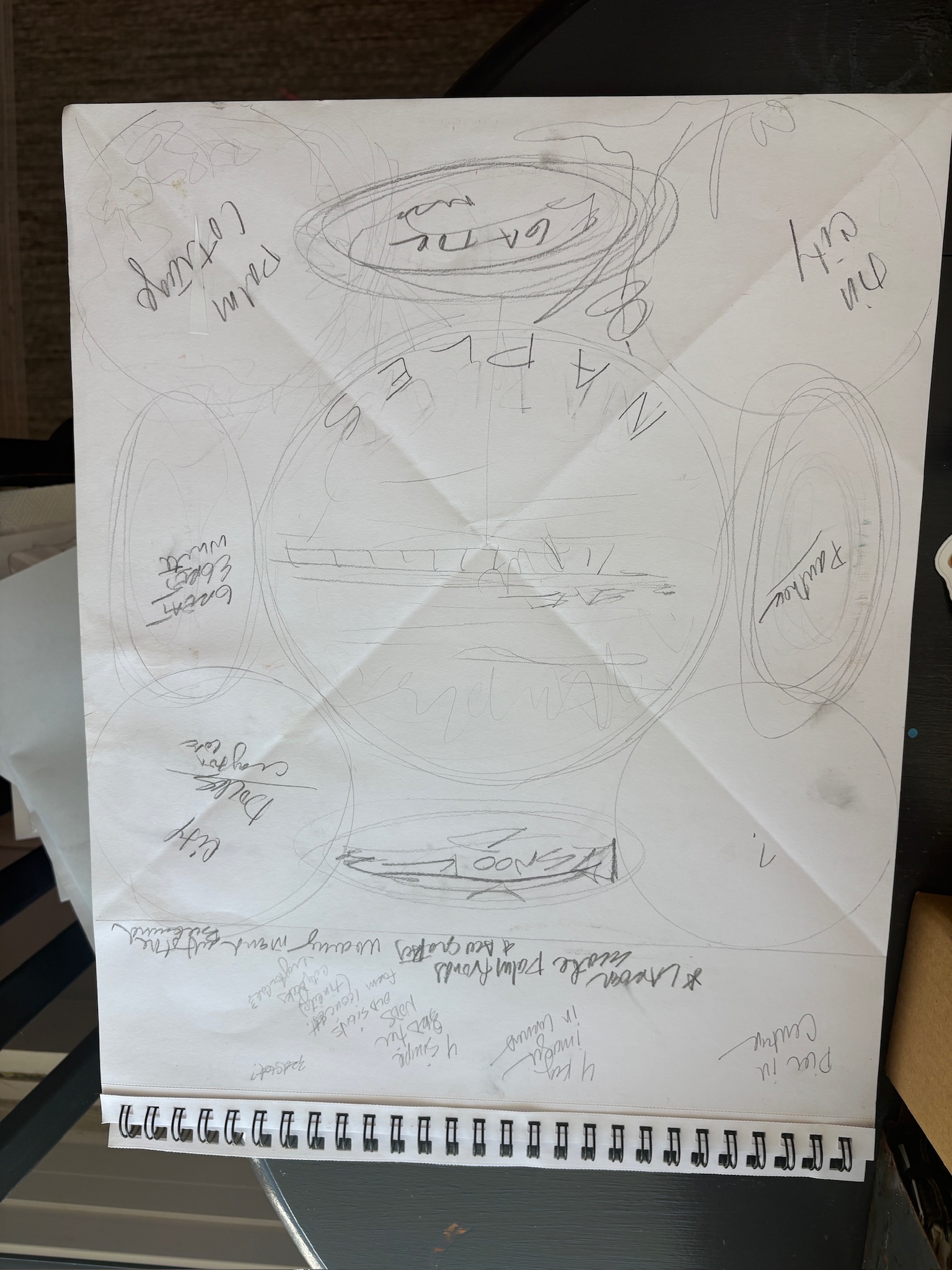 Larissa Flynn's original pencil sketch for the Naples painting